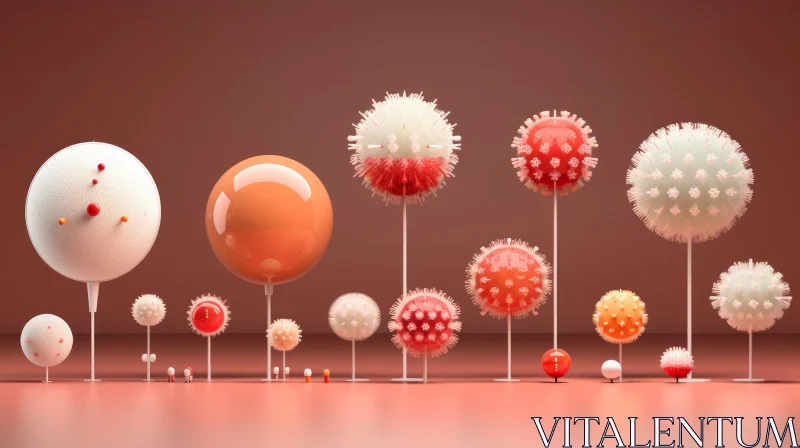 Corona Virus Concept Shot in 3D | Muted Tones | Whimsical Figuratives AI Image