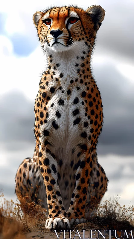 Elegant Cheetah Portrait AI Image