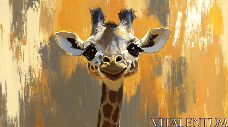 AI ART Smiling Giraffe Painting