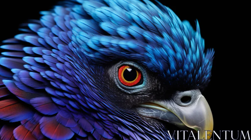 Intricate and Colorful Portrait of a Blue Parrot AI Image