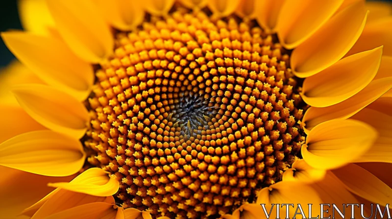 Sunflower's Center: A Dance of Spirals and Snailcore AI Image