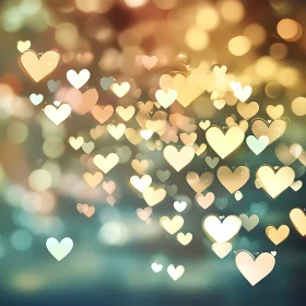 Floating Hearts of Golden Light
