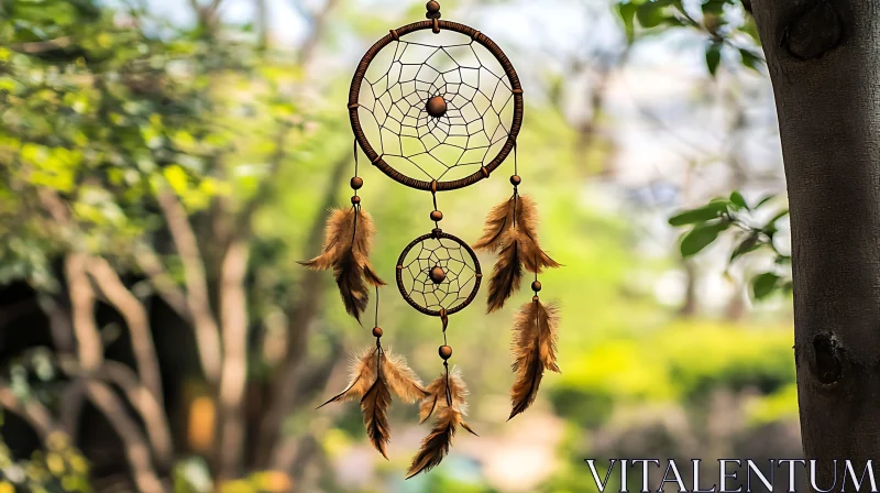 AI ART Handcrafted Dreamcatcher in Natural Setting