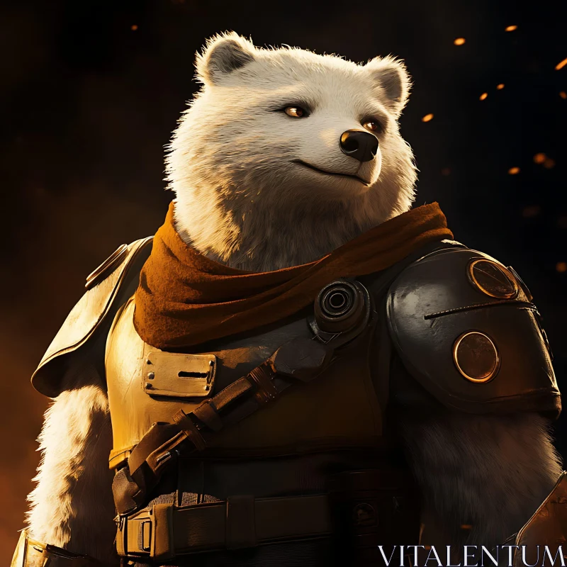 Bear Warrior in Shining Armor AI Image