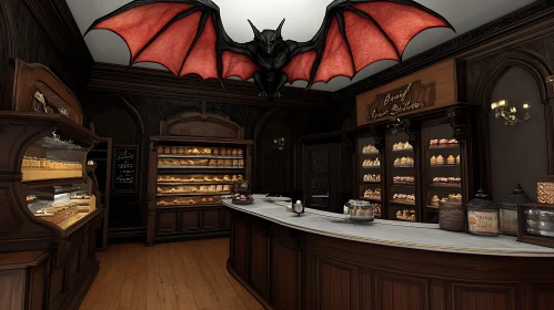 Whimsical Dark Bakery Interior Design