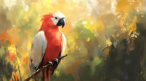 Colorful Parrot in Artistic Setting