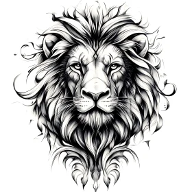 Lion Head Monochrome