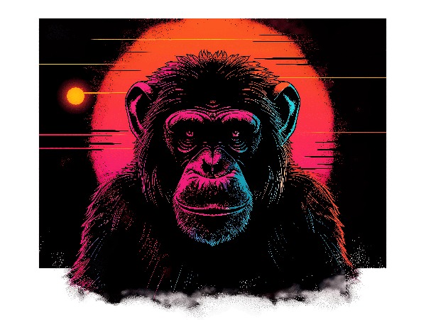 Energetic Primate Art for Apparel