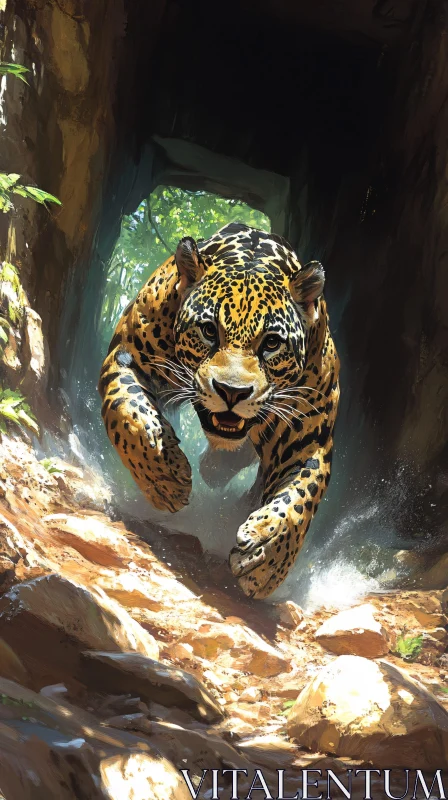 Jaguar in Wilderness AI Image