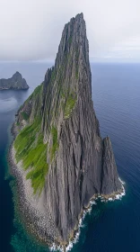 Towering Cliff Island Aerial View