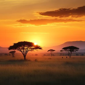 Savanna Sunset Landscape