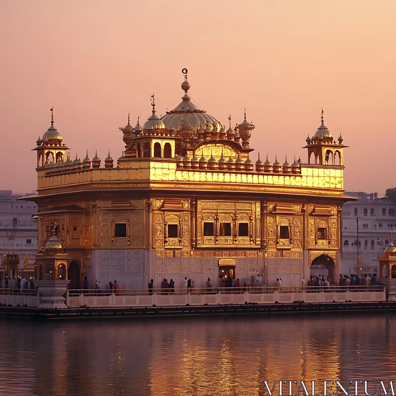 Serene Reflections: Golden Temple, India AI Image