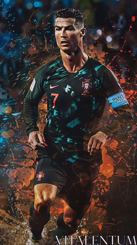 AI ART Cristiano Ronaldo Soccer Sports Art