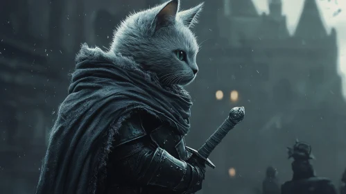 Armored Cat with Sword