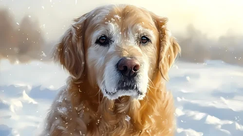 Winter Scene with Dog