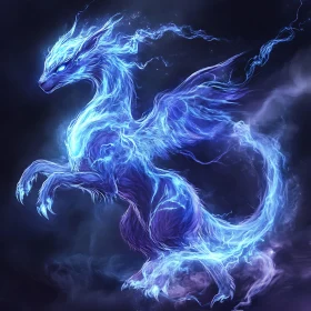 Ethereal Blue Dragon Illustration