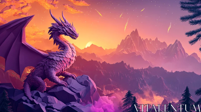 AI ART Twilight Dragon Overlook