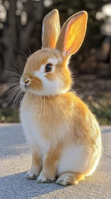 Elegant Sunlit Rabbit Portrait