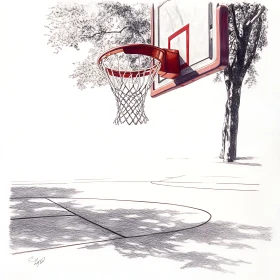 Monochrome Basketball Art