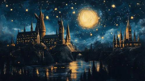 Moonlit Castle Fantasy Art