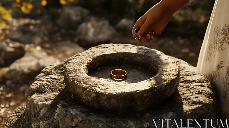 Stone Basin Rings Ritual AI Image