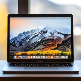 Modern Laptop with Scenic Display