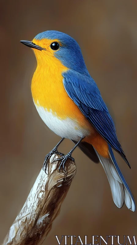 Vibrant Bird in Natural Habitat AI Image