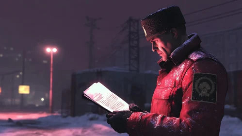 Winter Night Document Reading