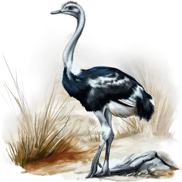 Graceful Ostrich Artwork POD Design