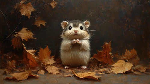 Whimsical Autumn Hamster Scene