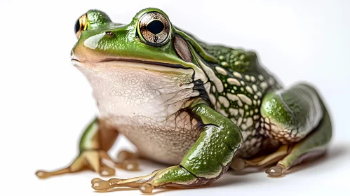 Detailed Green Frog Portrait