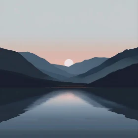 Still Waters Reflect Mountain Sunset
