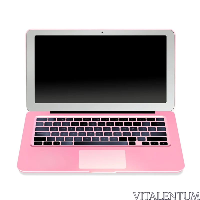 Elegant Pink Laptop with Large Screen AI Image