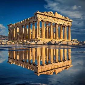 Parthenon Mirrored in Water