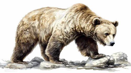 Serene Bear Among Rocks