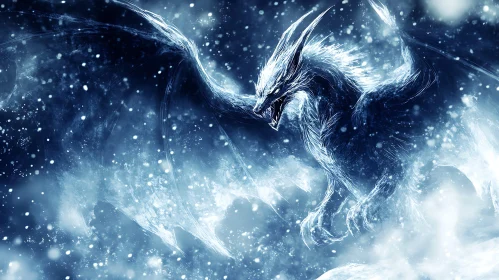 Frozen Fury: An Ice Dragon's Ascent