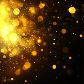 Celestial Golden Lights on Dark Background