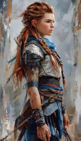 Female Warrior in Digital Painting