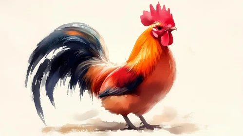 Colorful Rooster Illustration