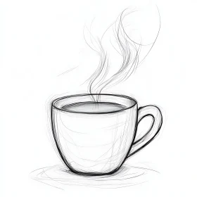 Minimalist Coffee Cup Line Drawing