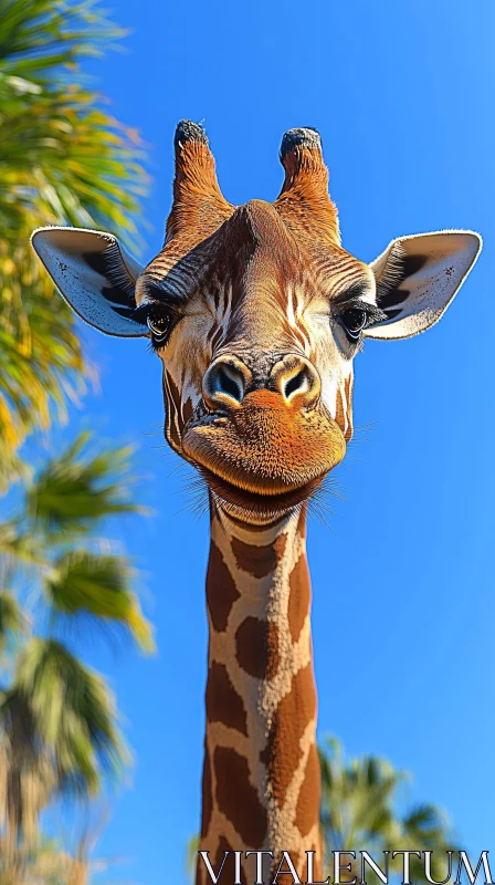 Charming Giraffe Close-Up AI Image