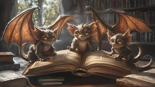 Three Dragons on a Book