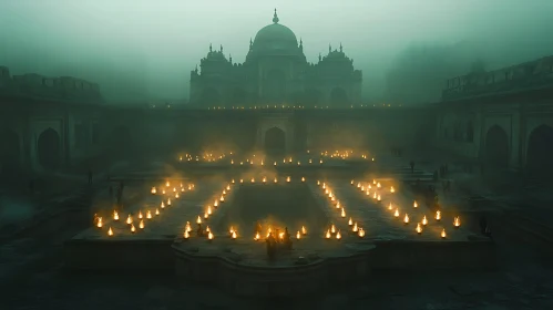 Candlelit Ceremony in the Fog