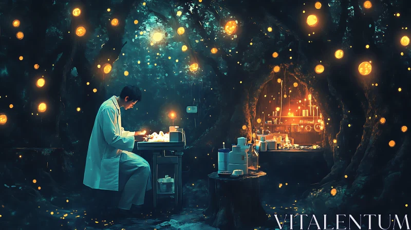 Enchanted Forest Laboratory Scene AI Image