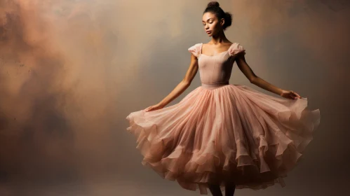 Graceful Ballerina in Pink Tutu - Artistic Studio Photography