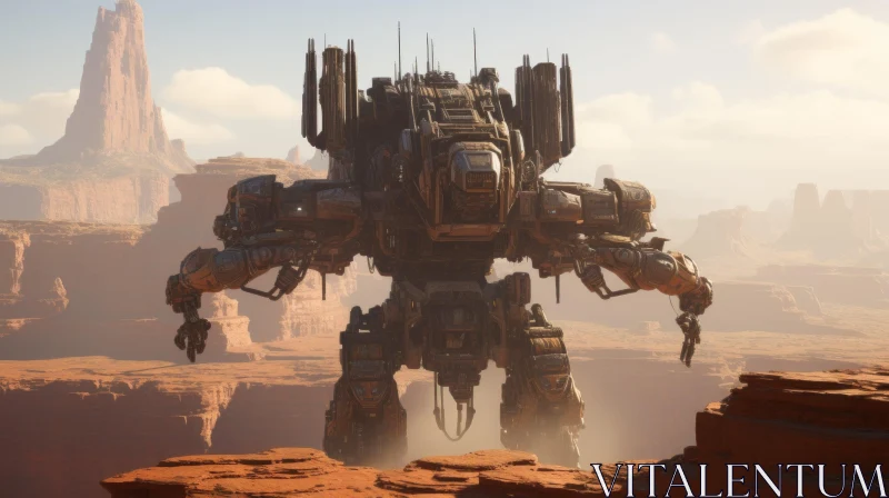 Impressive Giant Robot in Desert - Unreal Engine 5 AI Image