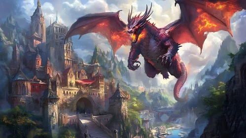 Medieval Castle Dragon Flight