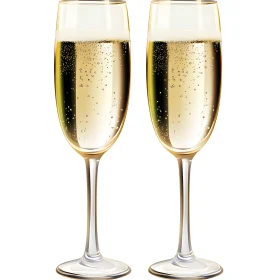 Sparkling Champagne in Tall Glassware