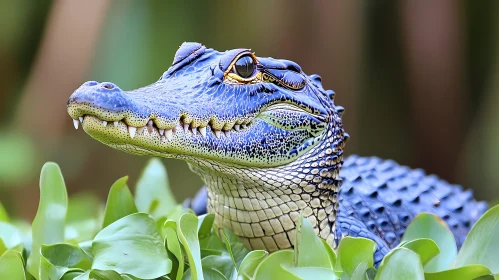 Alligator Close-up Amongst Greenery