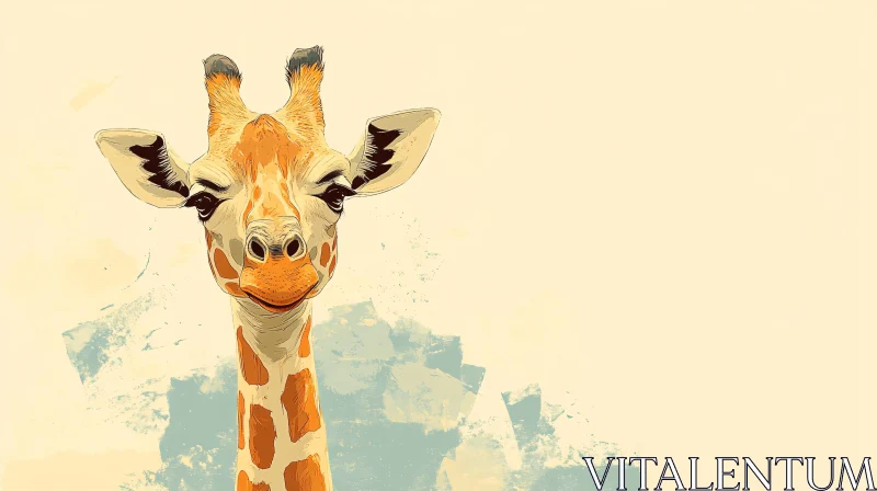 AI ART Giraffe Art Print